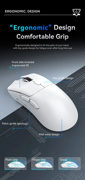 Planet Gates Attack Shark R1 1000Hz Bluetooth Mouse,18000dpi,PAW3311,Tri-mode Connection, Macro Gaming Mouse