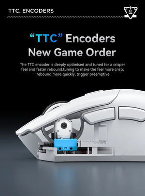 Planet Gates Attack Shark R1 1000Hz Bluetooth Mouse,18000dpi,PAW3311,Tri-mode Connection, Macro Gaming Mouse