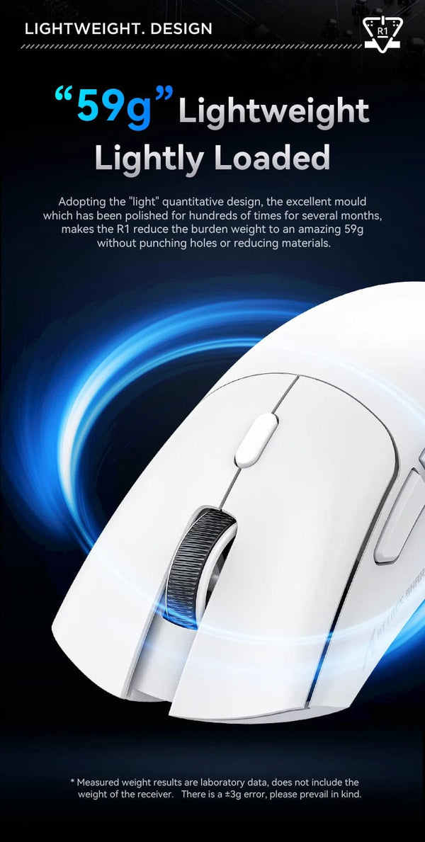 Planet Gates Attack Shark R1 Bluetooth Mouse,18000dpi,PAW3311,Wiredless Tri-mode Connection, Macro Gaming Mouse