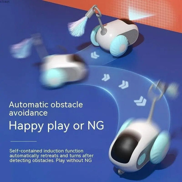 Planet Gates ATUBAN Remote Smart Cat Toy,Active Rolling Car with Replaceable Car,Rechargeable Wicked Car for Indoor Cats/Kitten Small Dogs