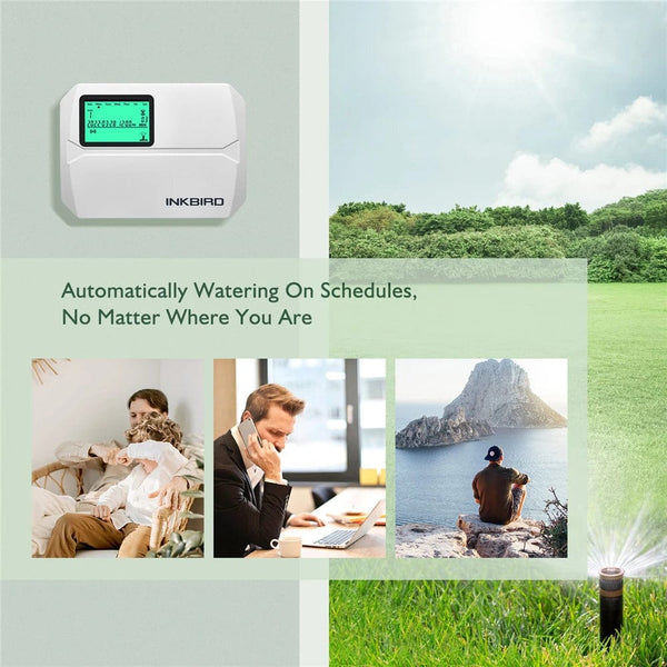Planet Gates AU Version INKBIRD WIFI Irrigation Controller Programmable System for 8 Zone Smart Sprinkler Digital Watering Timer Free App & LCD Monitor