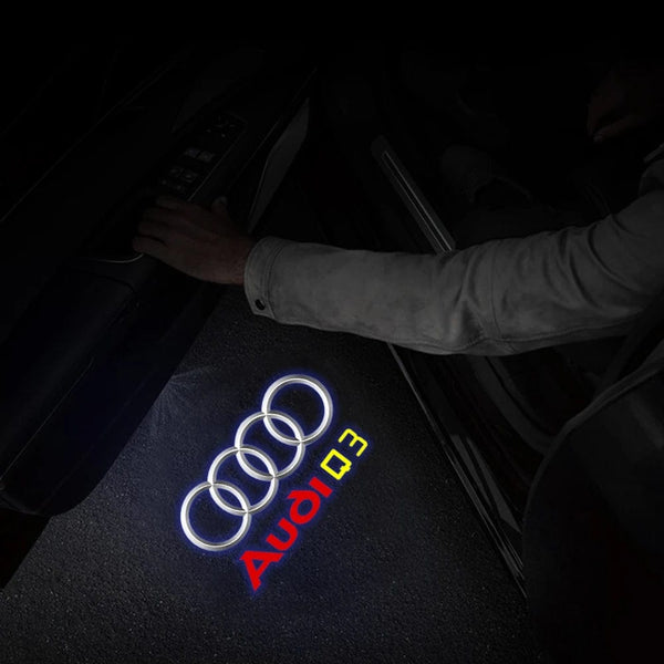 Planet Gates AUDI Q3 2Pcs Led Car Door Welcome Lights For Audi Sline S3 S5 TT A4 B7 B8 B9 A3 8P 8V 8L A5 A6 C6 C5 C7 A1 Q3 Q7 Q5 Logo Projector Lamp