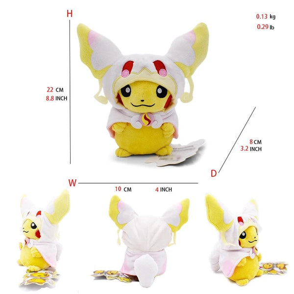 Planet Gates Audino Pikachu / 11cm-30cm Pikachu Cos Eevee Cosplay Plush Toys Charizard Peluche Lucario Stuffed Animal Doll Collectible Gift,Cartoon 20-30CM