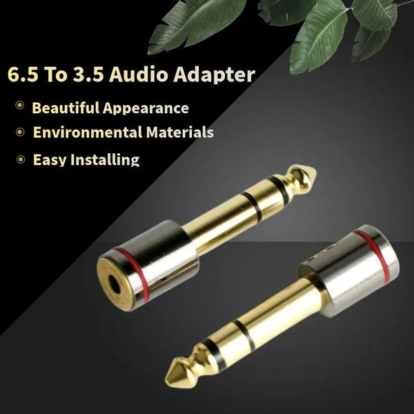 Planet Gates Audio Adapter 6.5mm To 3.5 Jack 1/4" Male 1/8" Female Headphone Plug Converter For Microphone Amplifier Consumer Electronics