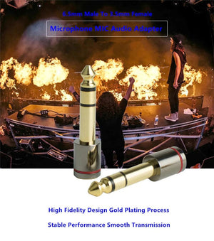 Planet Gates Audio Adapter 6.5mm To 3.5 Jack 1/4" Male 1/8" Female Headphone Plug Converter For Microphone Amplifier Consumer Electronics
