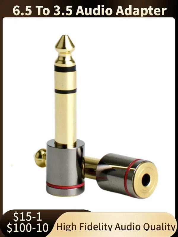 Planet Gates Audio Adapter 6.5mm To 3.5 Jack 1/4" Male 1/8" Female Headphone Plug Converter For Microphone Amplifier Consumer Electronics