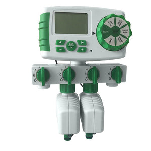 Planet Gates Automatic 4-Zone LCD Display Watering Timer Irrigation System Garden Water Timer Controller With 2 Solenoid Valves