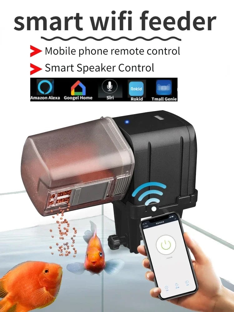 Planet Gates Automatic Aquarium Fish Tank Feeder Timing/Wifi Wireless Smart Phone App Intelligent Speaker Voice Remote Control Fish Feeding