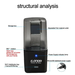 Planet Gates Automatic Aquarium Fish Tank Feeder Timing/Wifi Wireless Smart Phone App Intelligent Speaker Voice Remote Control Fish Feeding