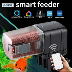 Planet Gates Automatic Aquarium Fish Tank Feeder Timing/Wifi Wireless Smart Phone App Intelligent Speaker Voice Remote Control Fish Feeding