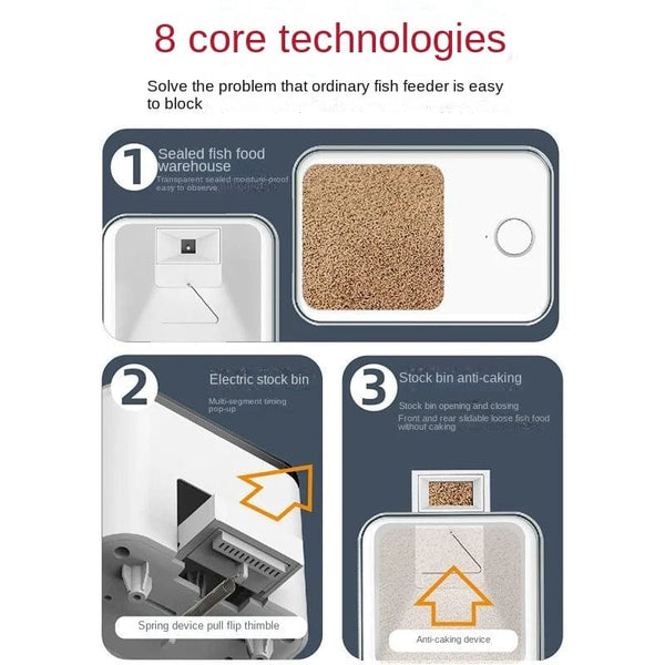 Planet Gates Automatic Aquarium Fish Tank Feeder Timing/Wifi Wireless Smart Phone App Intelligent Speaker Voice Remote Control Fish Feeding