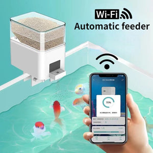 Planet Gates Automatic Aquarium Fish Tank Feeder Timing/Wifi Wireless Smart Phone App Intelligent Speaker Voice Remote Control Fish Feeding