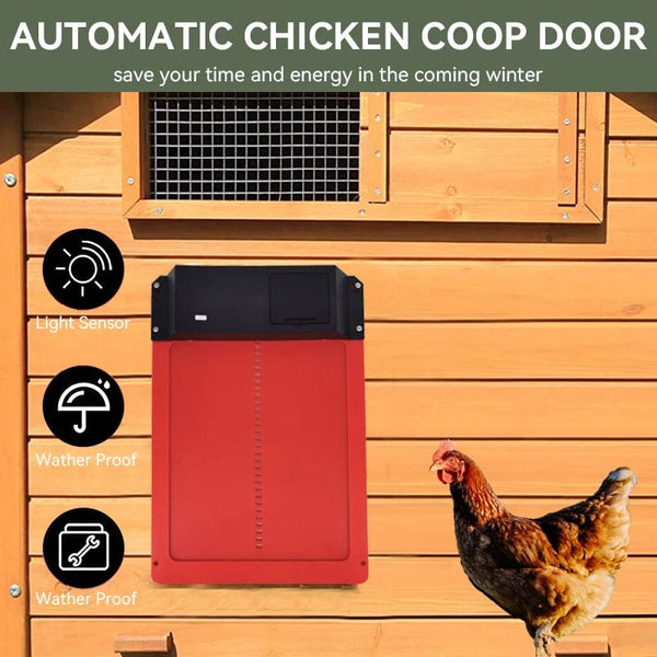 Planet Gates Automatic Chicken Coop Door Opener Battery Powered Light Sense Control Waterproof Pet Flap Accessories Upgrade ABS House Gate