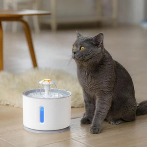 Planet Gates Automatic Pet Cat Water Fountain with LED Lighting 5 Pack Filters 2.4L USB Dogs Cats Mute Drinker Feeder Bowl Drinking Dispenser