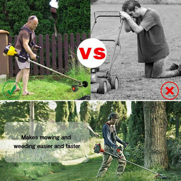 Planet Gates Auxiliary Wheel 1pc Adjustable Support Wheel Flexible Detachable Auxiliary Wheel Quick Change Trimmer Head Attachment Accessories For Gas Petrol Electric Brush Cutter Trimmer