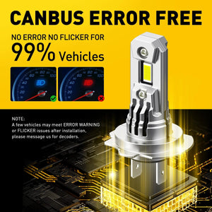 Planet Gates AUXITO 2X Turbo H7 LED Canbus No Error Headlight Bulbs with Fan CSP Chip High Power 100W 20000LM H7 LED Auto Headlight Head Lamp