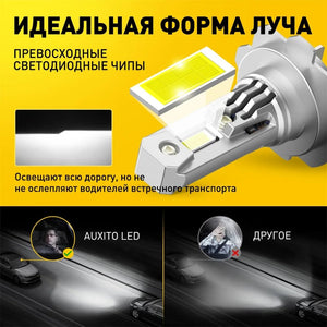 Planet Gates AUXITO 2X Turbo H7 LED Canbus No Error Headlight Bulbs with Fan CSP Chip High Power 100W 20000LM H7 LED Auto Headlight Head Lamp
