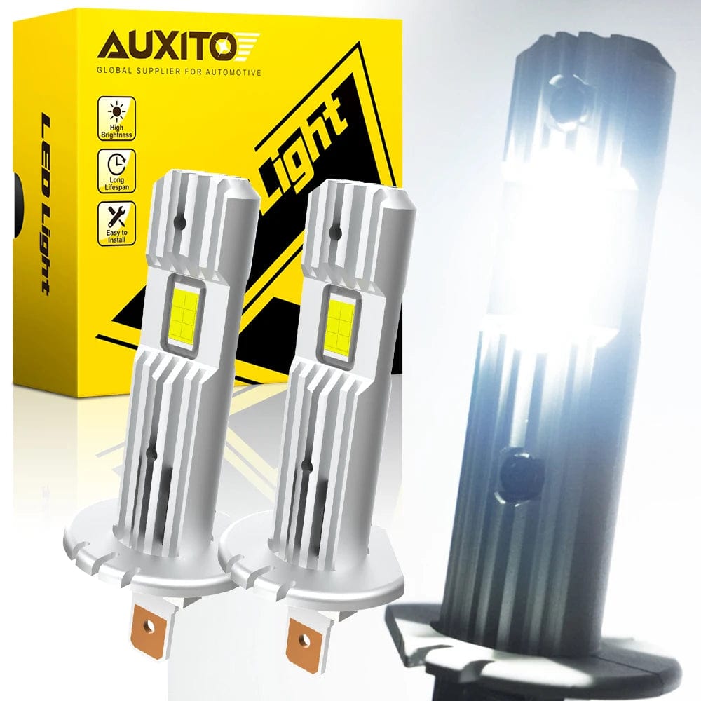 Planet Gates AUXITO H1 LED Headlight H1 LED Canbus Bulbs Nonpolarity for Ford focus fiesta Skoda Fanless 6500K Super Bright H1 Lamp Fog Light