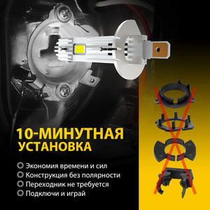 Planet Gates AUXITO H1 LED Headlight H1 LED Canbus Bulbs Nonpolarity for Ford focus fiesta Skoda Fanless 6500K Super Bright H1 Lamp Fog Light