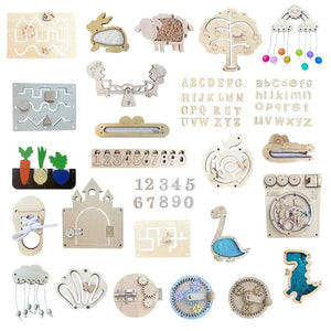 Planet Gates AW065 DIY Busy Board Accessories Montessori Education Wooden Toy Cognitive Training Infant Early Education Skills Learning Wooden Game