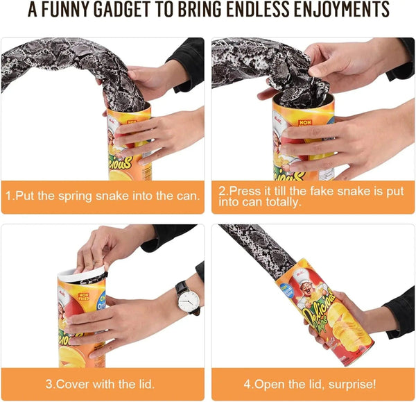 Planet Gates AW949 The Potato Chip Snake Can Jump Stage Magic Tricks Spring Snake Toy April Fool Day Halloween Party Jokes in A Can Gag Gift Prank