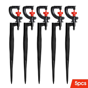 Planet Gates Ax5pcs 5pcs 360° Rotating Micro Watering Irrigation Sprinkler Sprayer with 21cm Stake 1/4" Barb Connector Lawn Farm Greenhouse Plant
