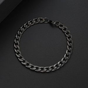 Planet Gates AY6077701 3 Pcs Stainless Steel Bracelet Necklace Ring for Men Women Retro Simple And Personalized Punk Hip Hop Jewelry Set Fashion Gifts