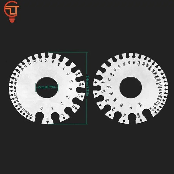 Planet Gates B 0-36 Round AWG SWG Wire Gauge Thickness Ruler Gauge Diameter Stainless Steel Measurer Tool Welding Inspection Wire Gauge