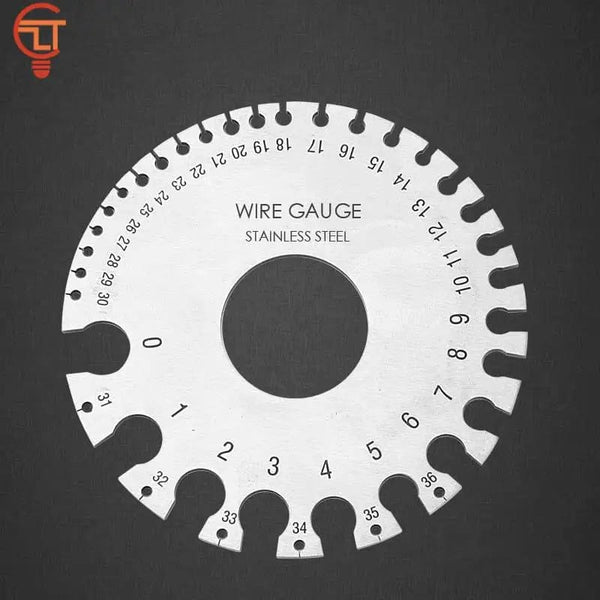 Planet Gates B 0-36 Round AWG SWG Wire Gauge Thickness Ruler Gauge Diameter Stainless Steel Measurer Tool Welding Inspection Wire Gauge