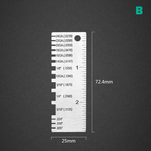 Planet Gates B 0-36 Round AWG SWG Wire Gauge Thickness Ruler Gauge Diameter Stainless Steel Measurer Tool Welding Inspection Wire Gauge