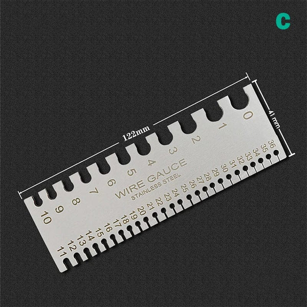Planet Gates B 0-36 Round AWG SWG Wire Gauge Thickness Ruler Gauge Diameter Stainless Steel Measurer Tool Welding Inspection Wire Gauge
