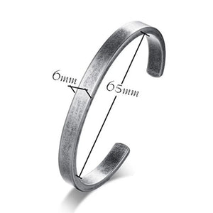 Planet Gates B-106RS-65 Vnox Vintage Stainless Steel Bangle for Men Women Mobius Twisted Cuff Bracelet Unisex Casual Pulseira Gents Jewelry