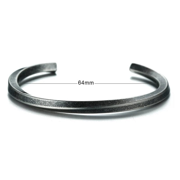 Planet Gates B-169RS-64 Vnox Vintage Stainless Steel Bangle for Men Women Mobius Twisted Cuff Bracelet Unisex Casual Pulseira Gents Jewelry