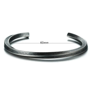 Planet Gates B-169RS Vnox Vintage Stainless Steel Bangle for Men Women Mobius Twisted Cuff Bracelet Unisex Casual Pulseira Gents Jewelry