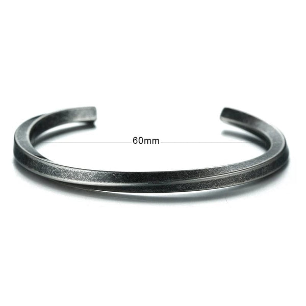 Planet Gates B-169RS Vnox Vintage Stainless Steel Bangle for Men Women Mobius Twisted Cuff Bracelet Unisex Casual Pulseira Gents Jewelry