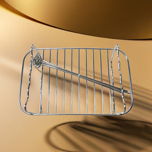 Planet Gates B 1pc/1 Set, Air Fryer Grilling Rack, 20cm X 13cm, Stainless Steel Baking Tray, Roasting Cooking Rack, Air Fryers Accessories, Kitchen Tool