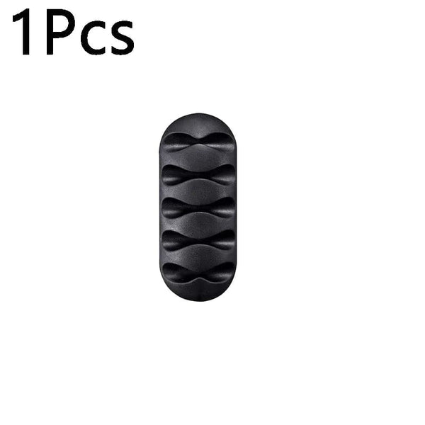 Planet Gates B-1pcs black 10/1Pcs Self-adhesive Cable Clips Silicone USB Cable Holder Organizer Wire Cord Management Clips for Home Office Desktop Tidy