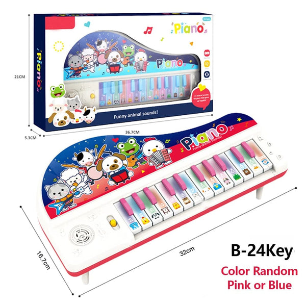 Planet Gates B-24Key-Color Random Kids Electronic Piano Keyboard Portable 61 Keys Organ with Microphone Education Toys Musical Instrument Gift for Child Beginner