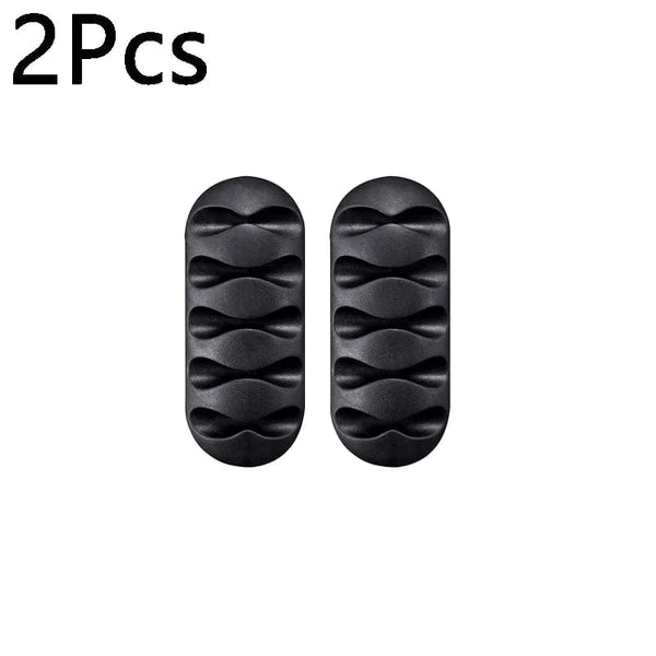 Planet Gates B-2pcs black 10/1Pcs Self-adhesive Cable Clips Silicone USB Cable Holder Organizer Wire Cord Management Clips for Home Office Desktop Tidy