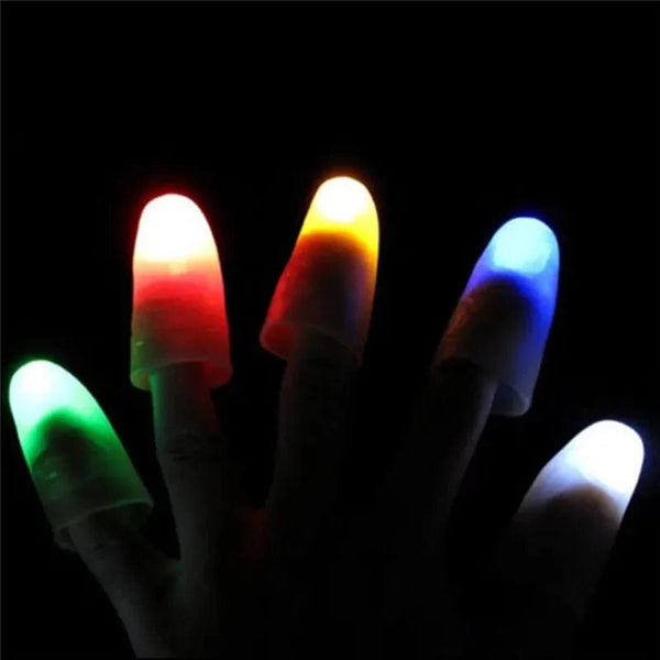 Planet Gates B 2Pcs Magic Super Electronic LED Light Flashing Fingers Magic Trick Props Kids Amazing Glow Toys Children Luminous Decor Gifts