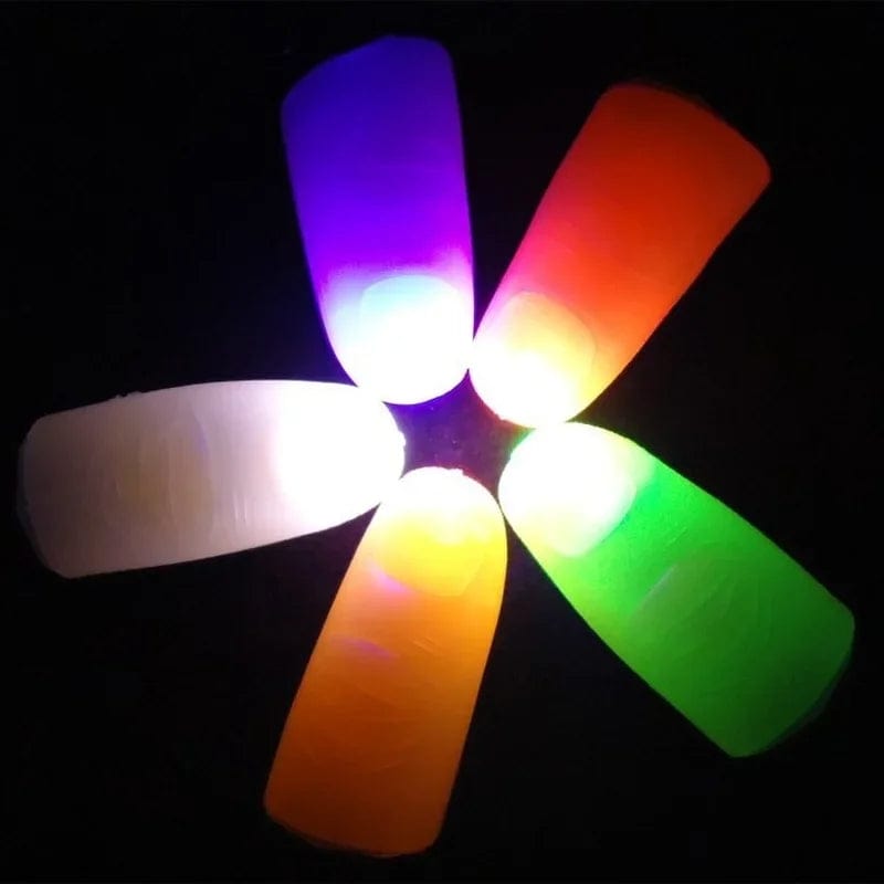 Planet Gates B 2Pcs Magic Super Electronic LED Light Flashing Fingers Magic Trick Props Kids Amazing Glow Toys Children Luminous Decor Gifts