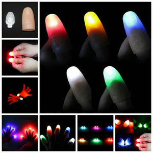 Planet Gates B 2Pcs Magic Super Electronic LED Light Flashing Fingers Magic Trick Props Kids Amazing Glow Toys Children Luminous Decor Gifts