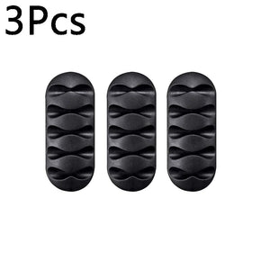 Planet Gates B-3pcs black 10/1Pcs Self-adhesive Cable Clips Silicone USB Cable Holder Organizer Wire Cord Management Clips for Home Office Desktop Tidy