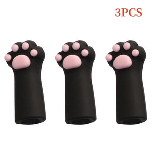 Planet Gates B 3pcs Cute Cat Paw Pencil Cap Set Silicone Soft Touch Pen Cover for Multiple Shape Stationery School Student Office Supplies Gift
