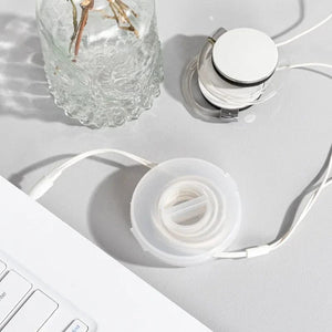 Planet Gates B-3Pcs Tie 1/2/3Pcs Transparent Charging Cord Organizer Portable Charger Cord Holder Round Storage Case Retractable Reel Box Cable Winder