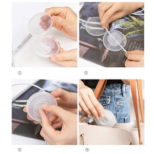 Planet Gates B-3Pcs Tie 1/2/3Pcs Transparent Charging Cord Organizer Portable Charger Cord Holder Round Storage Case Retractable Reel Box Cable Winder