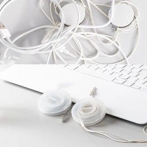 Planet Gates B-3Pcs Tie 1/2/3Pcs Transparent Charging Cord Organizer Portable Charger Cord Holder Round Storage Case Retractable Reel Box Cable Winder