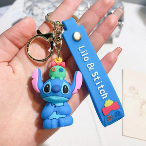 Planet Gates B 4 Styles Lilo Stitch Keychain Stitch Action Figure  Keychains Pendent Ornament Dolls Collection Model Stitch Toys For Kids Gift