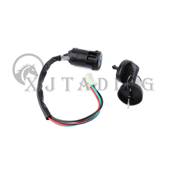 Planet Gates B 4 Wires Universal 2 Ignition Keys Start Switch Door Lock Key for ATV Go Kart Quad Dirt Bike Scooter Motorcycle Accessories