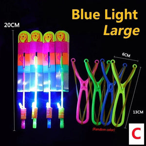 Planet Gates B / 50PCS 1/10/30/50pcs Amazing Light Toy Arrow Rocket Helicopter Flying Toy LED Light Toys Party Fun Gifts Rubber Band Catapult